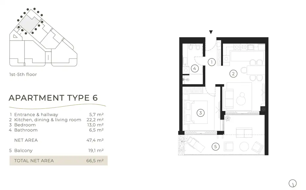 Istra, Umag - Green Tower Hotel & Residence dvoupokojový apartmán