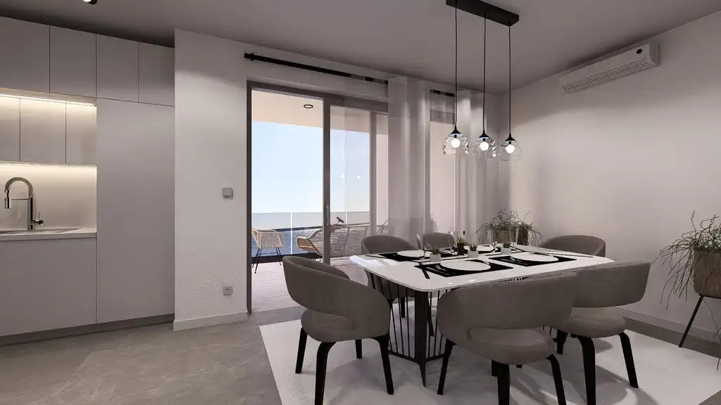 Mandre, Pag – nouvelle construction 42–118 m², premier rang face à la mer