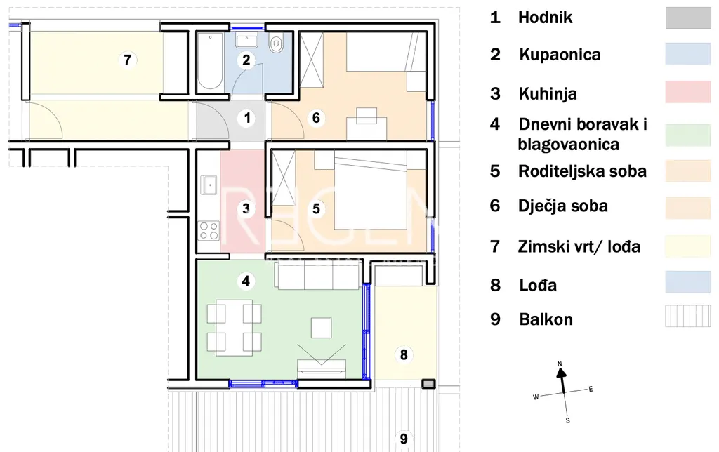 Split, Kila - Dvoupokojový byt s balkónem 61 m2 NOVÁ STAVBA