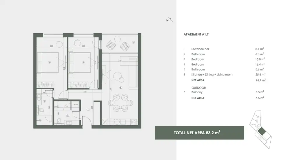 Istra, Savudrija, Crveni Vrh - "Golf Residence" třípokojový byt
