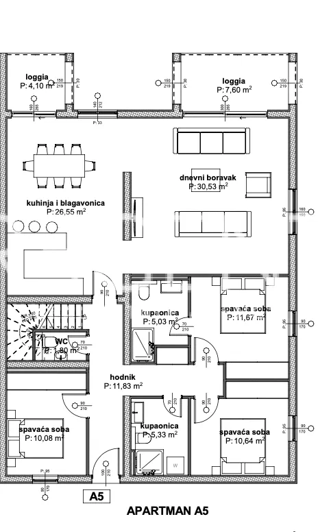 Trogir, Čiovo - Attico in un complesso residenziale di lusso vicino al mare 190 m2