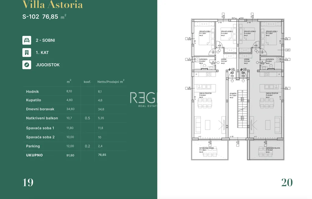 Zadar, Privlaka - Třípokojový byt v obytném komplexu blízko moře 76 m2, novostavba