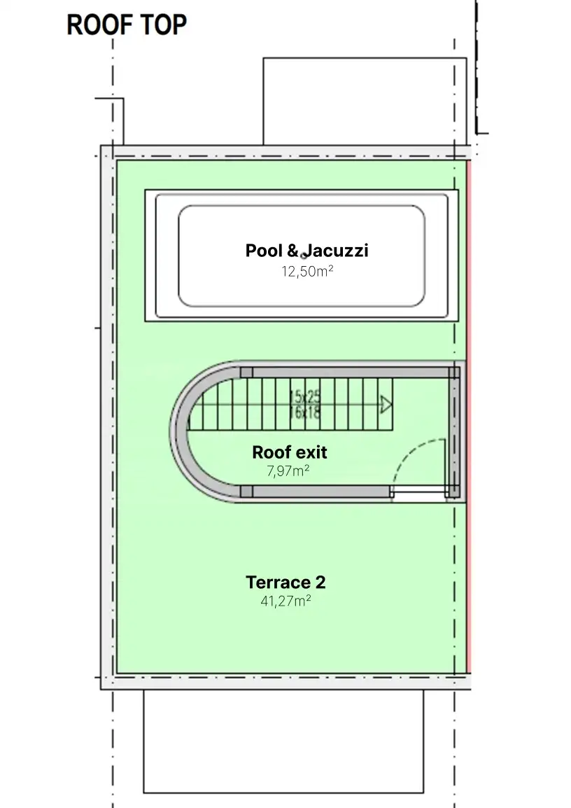 Privlaka - Dom szeregowy z basenem i tarasem na dachu.