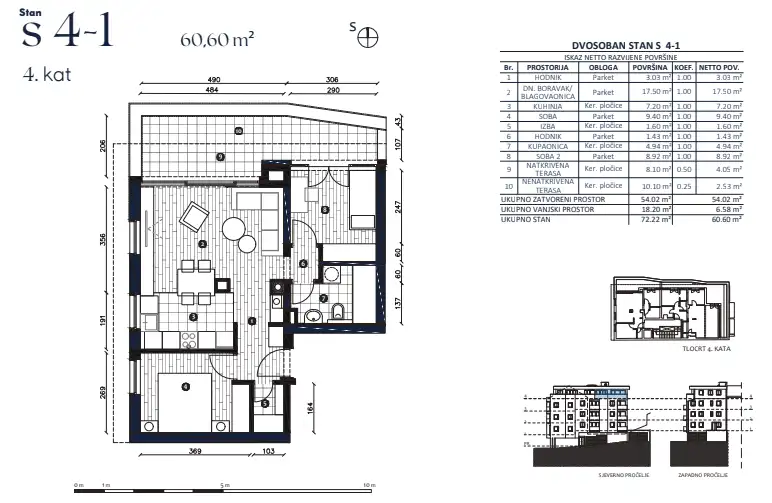 Záhřeb, Črnomerec – Moderní třípokojový byt 60 m2, novostavba