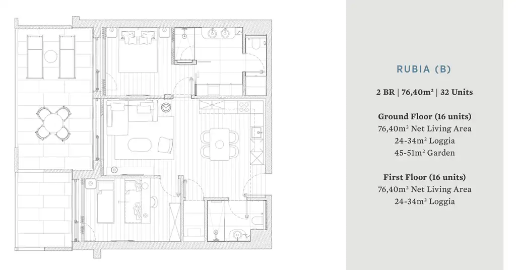 Zadar, Petrčane, Falkensteiner – 3-Zimmer-Wohnung 98 m², Loggia, Spa