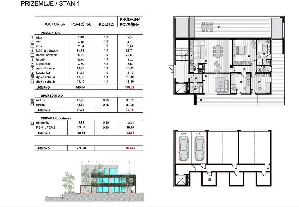 Zagreb, Gornji Bukovac – prostran stan u modernoj vili s dvorištem