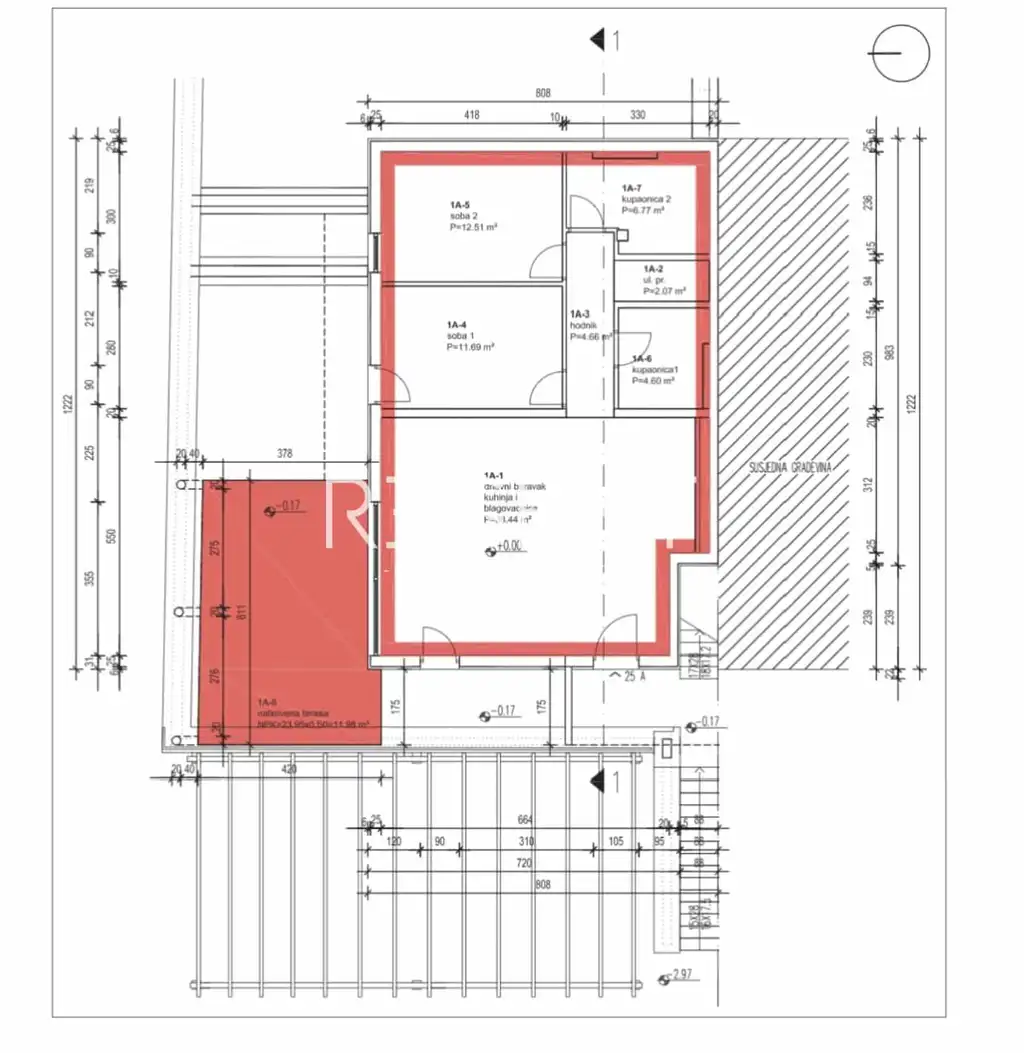 Brač, Sutivan - Dvojizbový byt v obytnom komplexe 102,22 m2