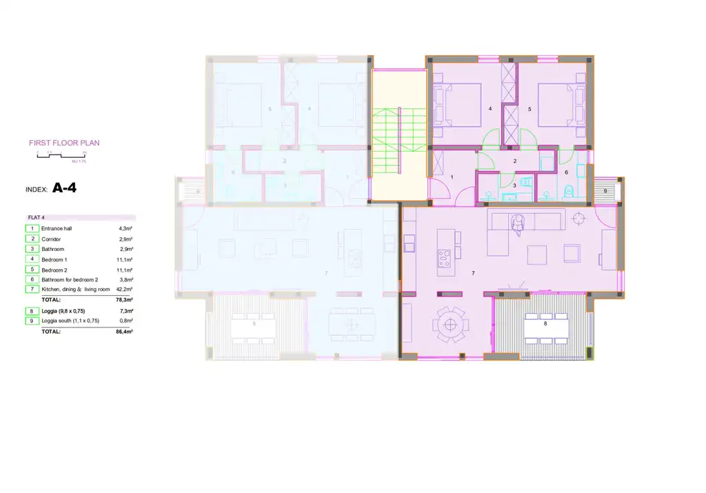 Pelješac, Orebić - Zwei-Zimmer-Apartment mit Loggia und Terrasse