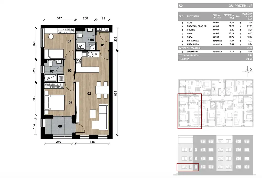 Zagreb, Dugave – Dreizimmerwohnung in modernem Neubau