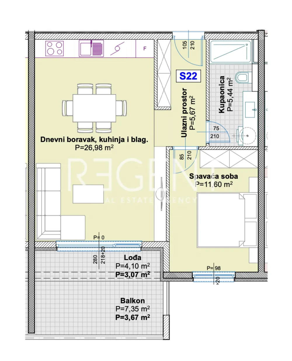 Makarska, Centrum - Jednopokojový byt 56 m2 - NOVÁ VÝSTAVBA