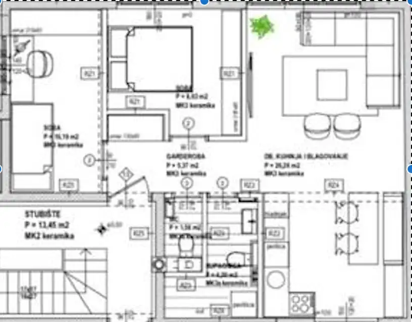 Stan 58,82 m², 2 spavaće sobe, balkon, parking —  Borongaj