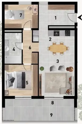 Zadar, Crvene kuće - Luxusní třípokojový byt 81 m2 novostavba