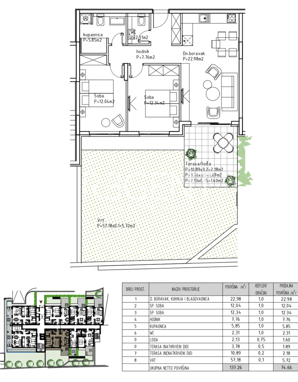 Makarska - Modern two-room apartment 75 m2 NEW CONSTRUCTION