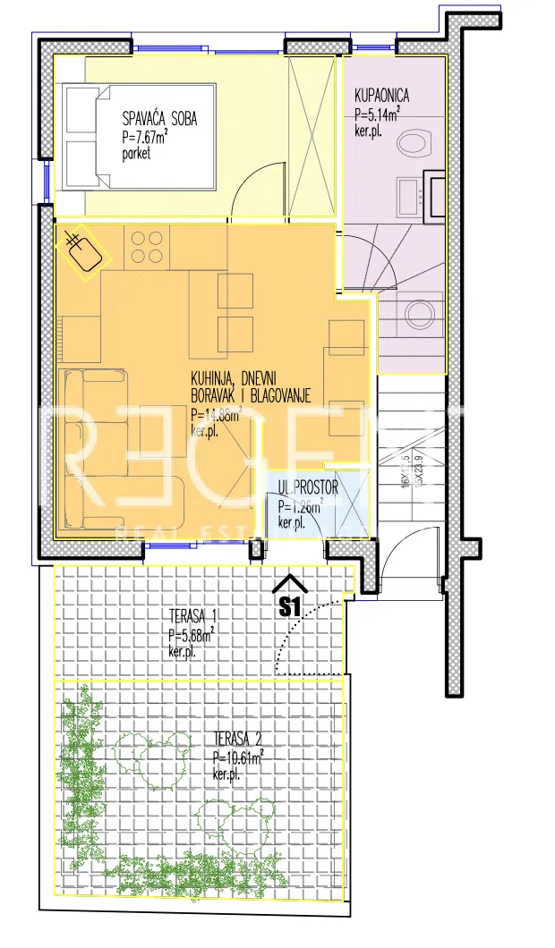 Spalato, Strožanac - Appartamento monolocale in nuova costruzione 34 m2