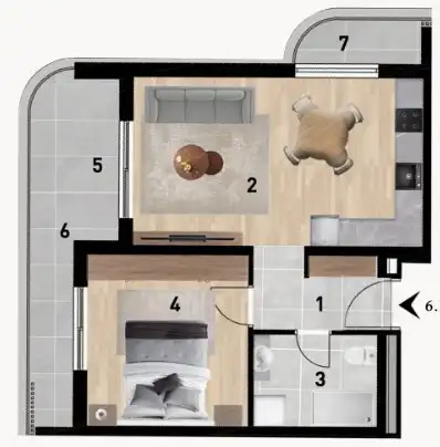 Zadar, Červené domy - Luxusní dvoupokojový byt 52 m2 novostavba