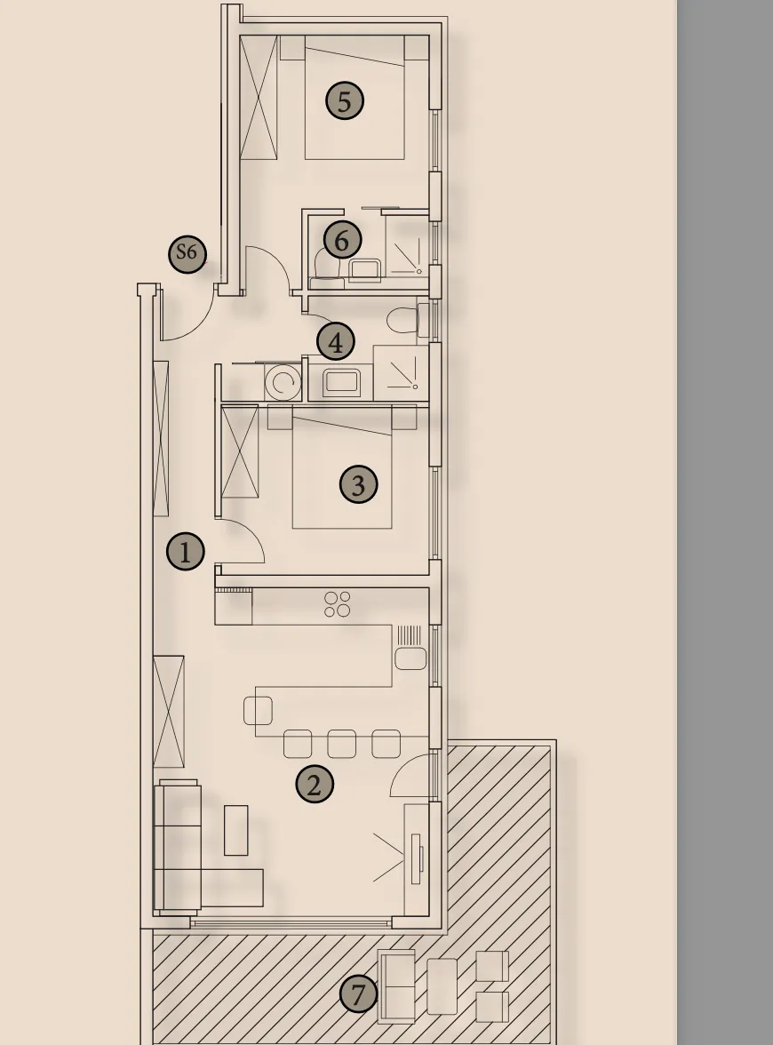 Trogir, Okrug Gornji – Dvosoban penthouse s krovnom terasom