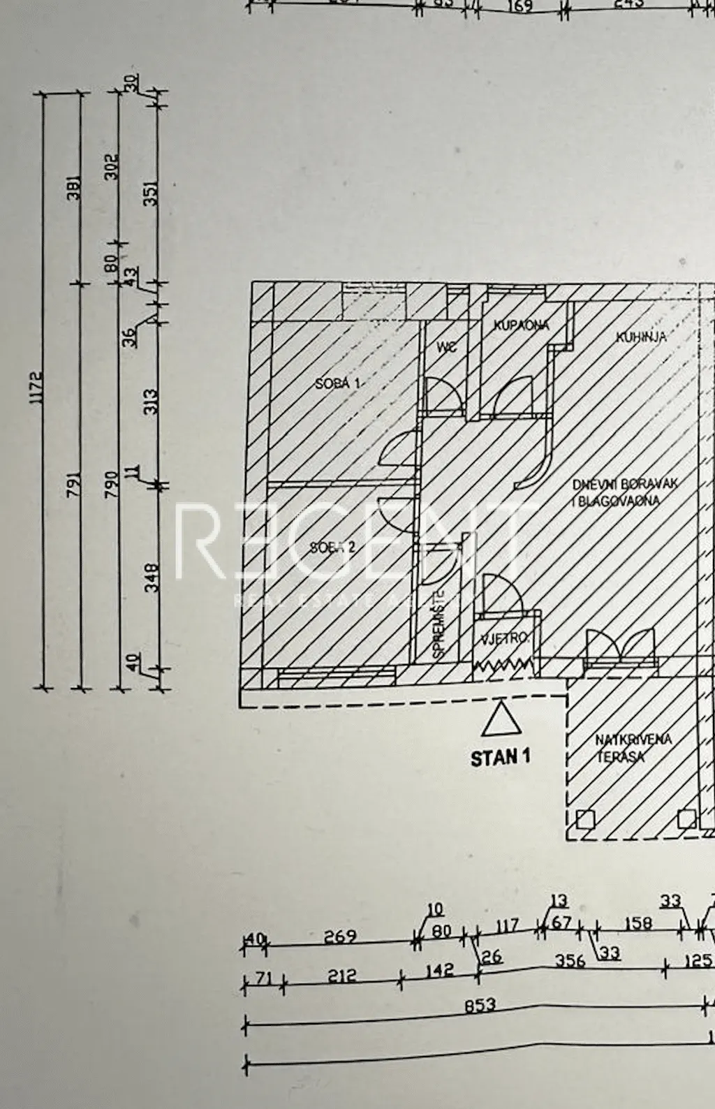 Crikvenica, Dramalj, Kačjak - Třípokojový byt 55 m2 s výhledem na moře
