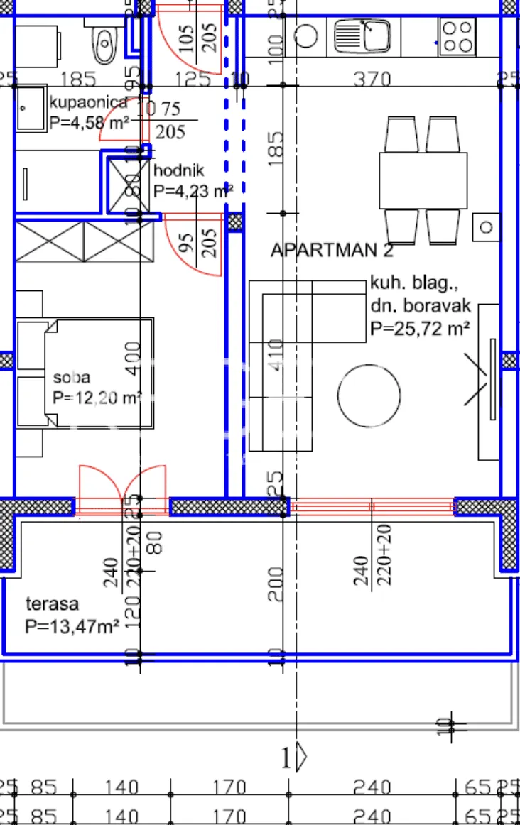 Zadar, Turanj - Moderný dvojizbový apartmán 56 m2, novostavba