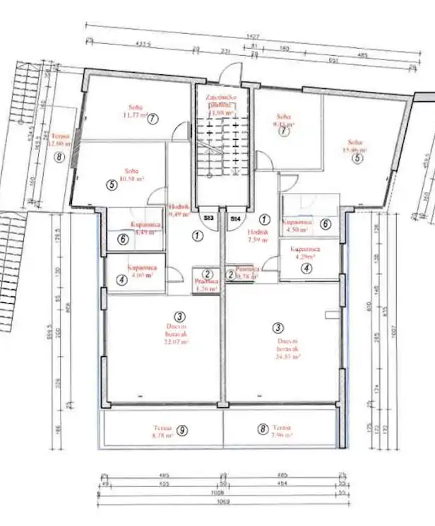Омиш, Брзет - Двухкомнатная квартира с балконом и террасой в первом ряду у моря