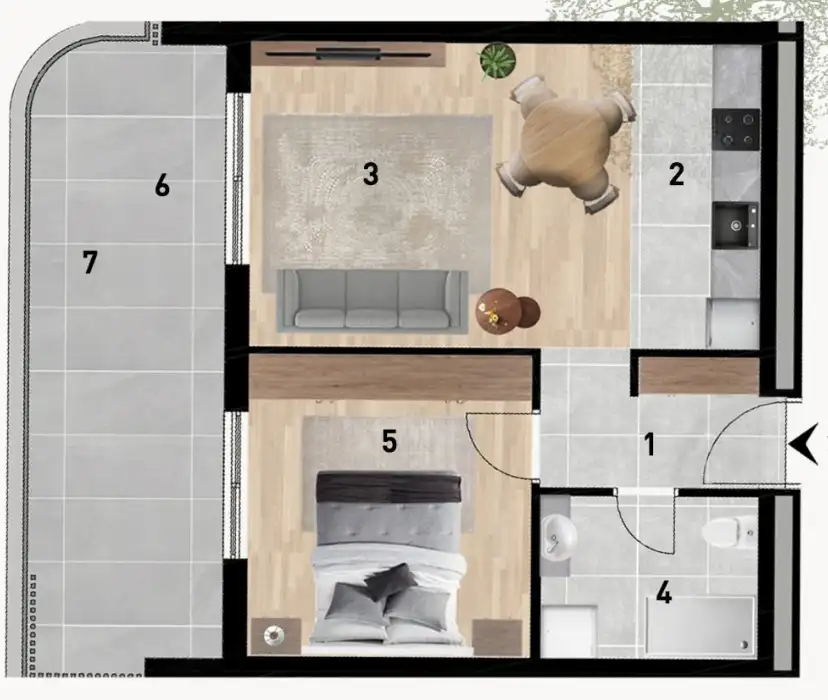 Zara, Crvene Kuće - Lussuoso appartamento con due camere da letto di 57 m2, nuova costruzione