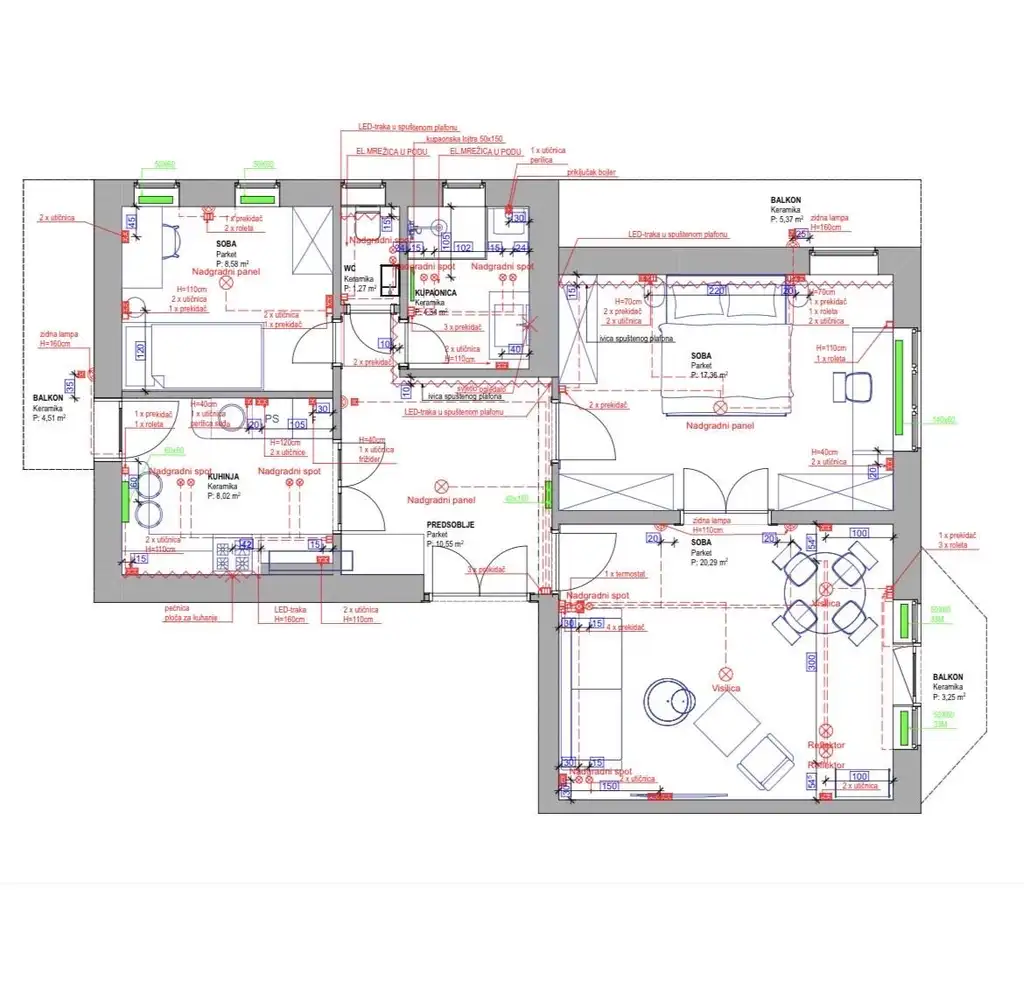 Zagreb, Kvatrić - Stanovanje 70 m2, trisobno, prenovljeno, 2. nadstropje, parkirišče