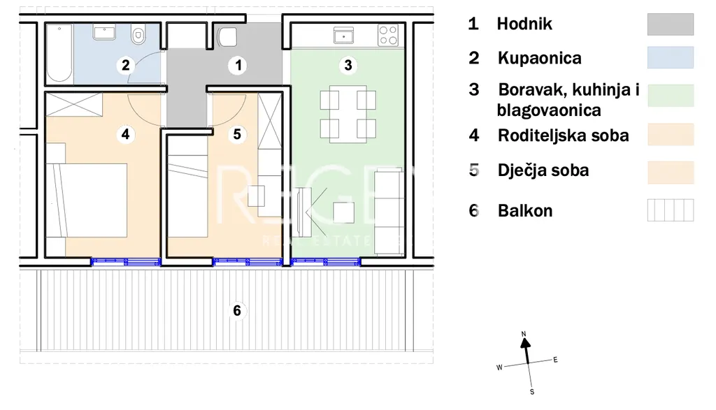 Split, Kila - Dvoupokojový byt s balkónem 57 m2 NOVÁ STAVBA
