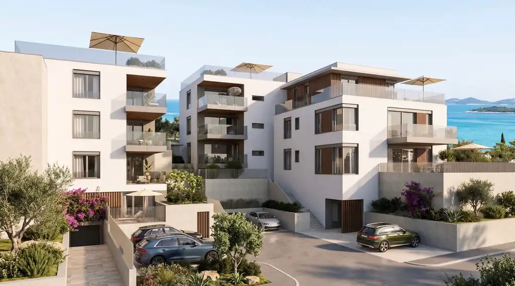 Primošten – nuova costruzione, 10 appartamenti e 2 ville, 100 m dal mare