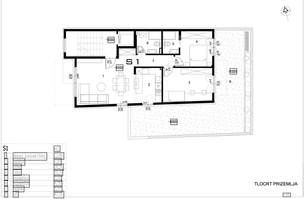 Záhreb, Črnomerec - trojizbový byt 78 m2 s garážovým parkovacím miestom novostavba