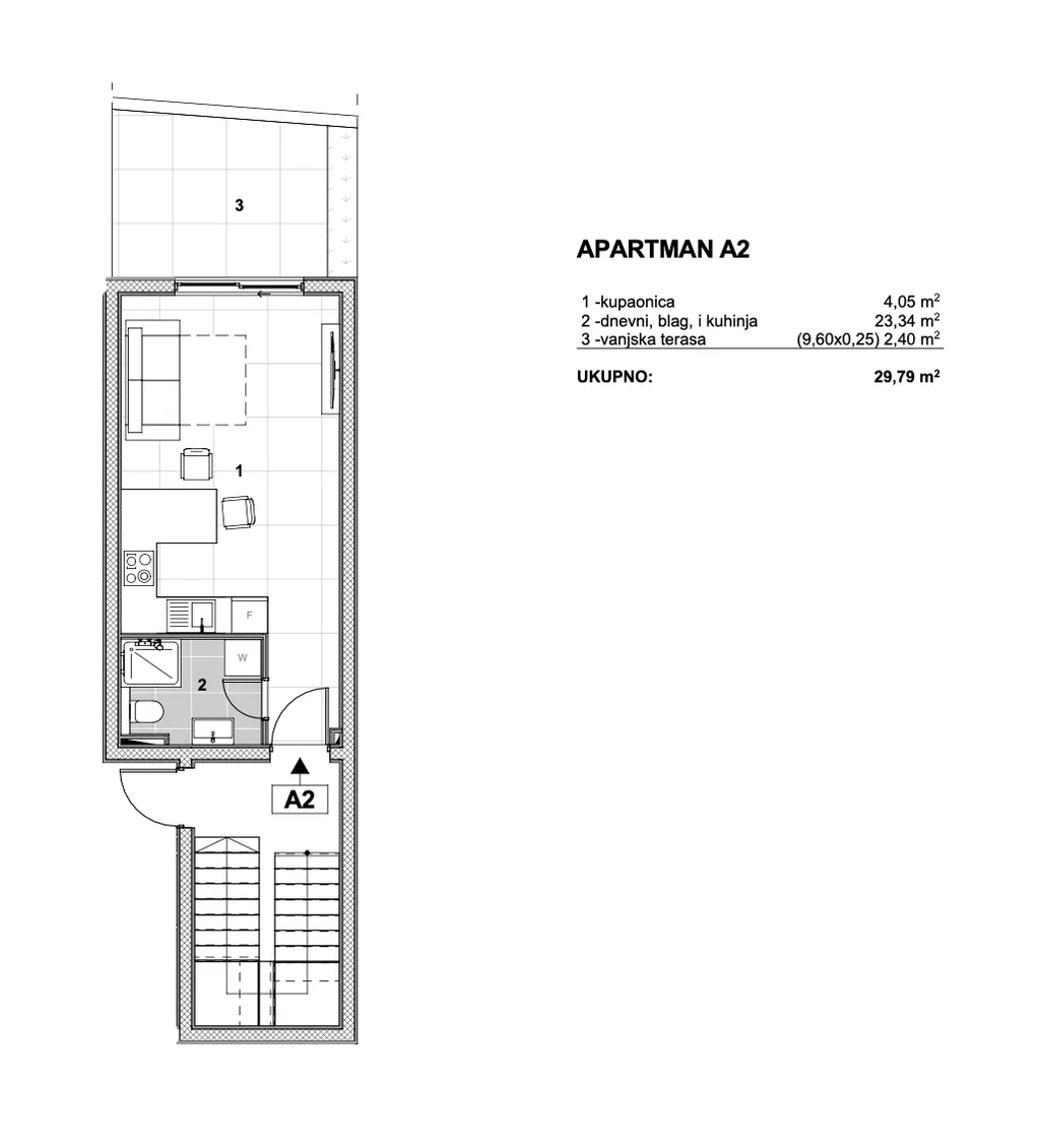 Trogir, Čiovo - Studio apartmán v luxusním apartmánovém komplexu blízko moře 30 m2