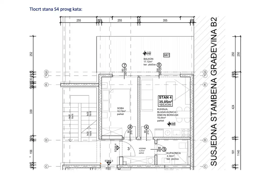 Zagreb, Mlinovi - moderan dvosoban stan u novogradnji