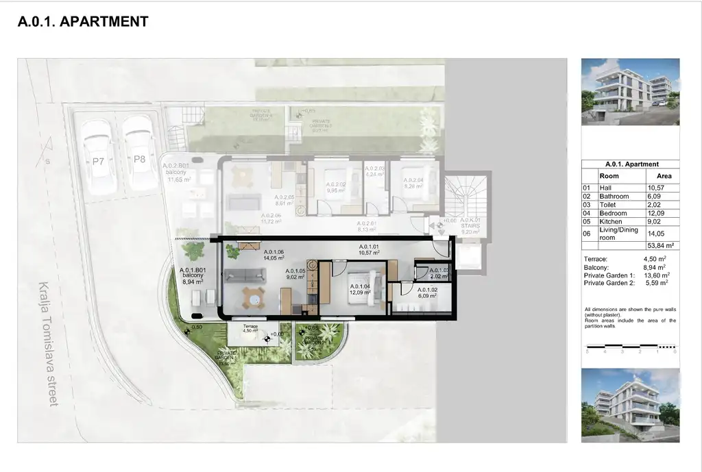 Trogir, Čiovo - Moderný dvojizbový apartmán v prvom rade pri mori.