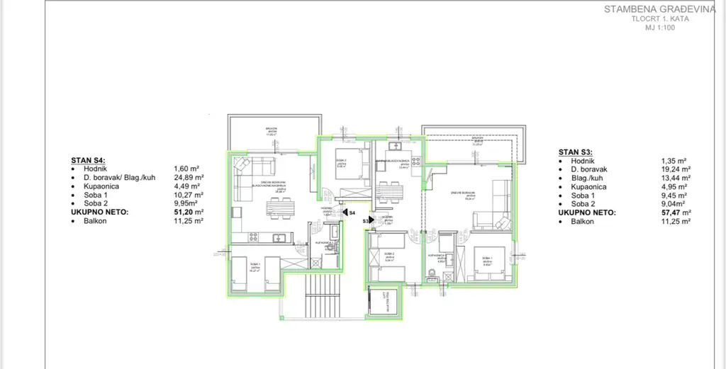 Trogir, Okrug Gornji - Trojizbový apartmán s výhľadom na more