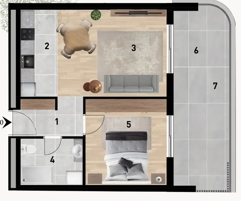 Zadar, Crvene kuće - Luxusní dvoupokojový byt 57 m2 novostavba