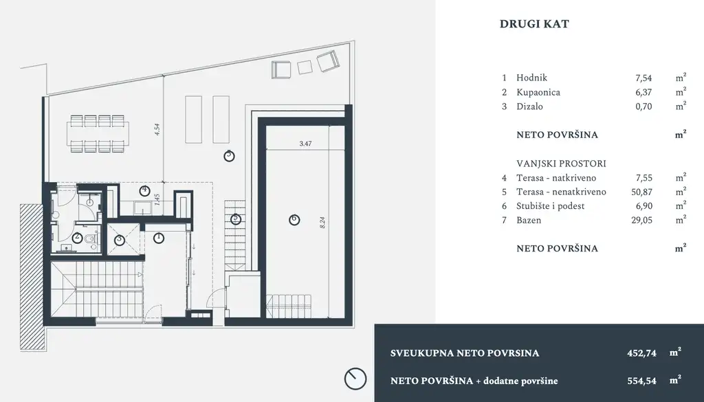 Istra, Petram Resort – vila 455 m², výhľad na more, záhrada, strešný bazén