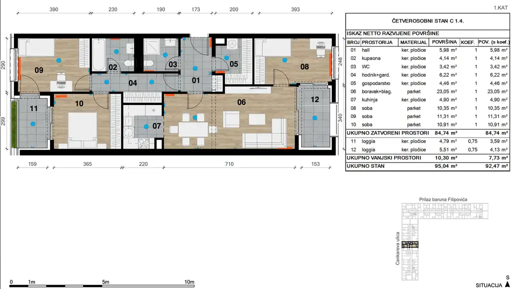 Záhreb, Črnomerec - Moderný štvorizbový byt 93 m2 novostavba