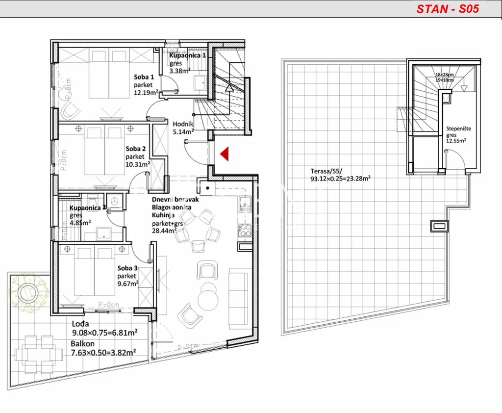Zadar, Sukošan - Penthouse v novostavbě, 123 m2