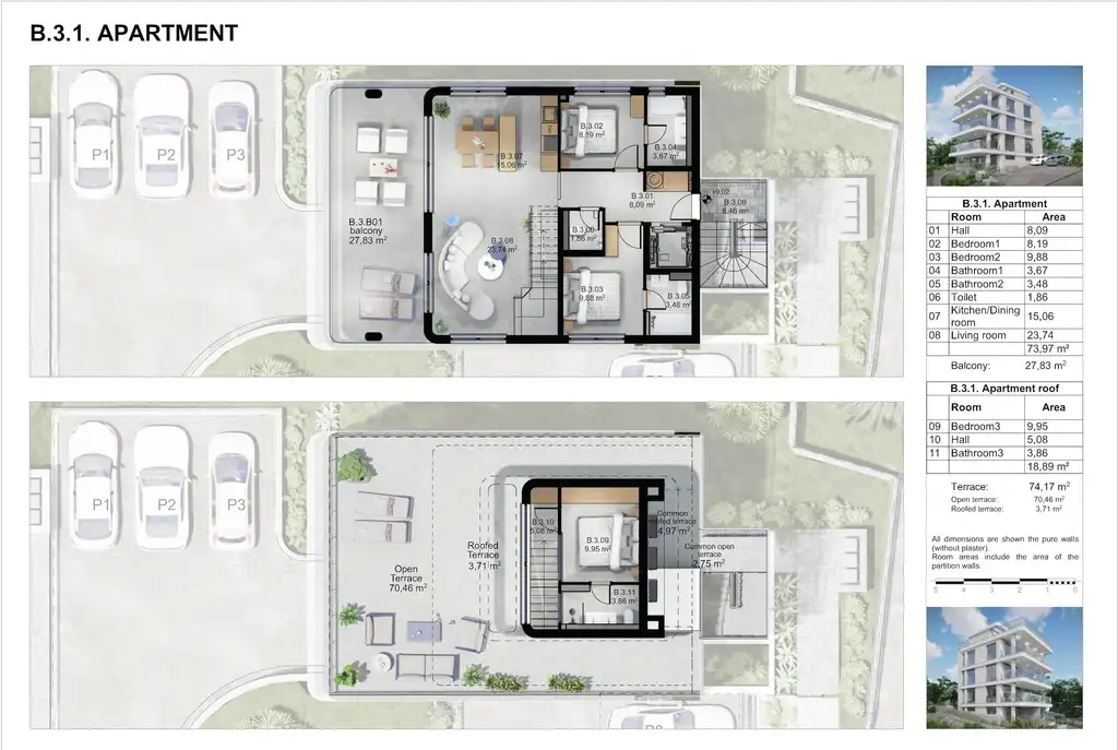 Trogir, Čiovo - Moderní dvoupokojový apartmán v první řadě u moře
