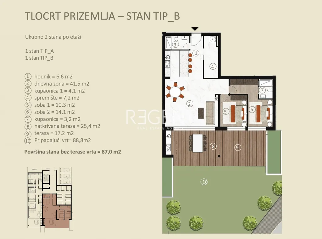Istrie, Novigrad - Třípokojový apartmán v luxusním obytném komplexu 117 m2