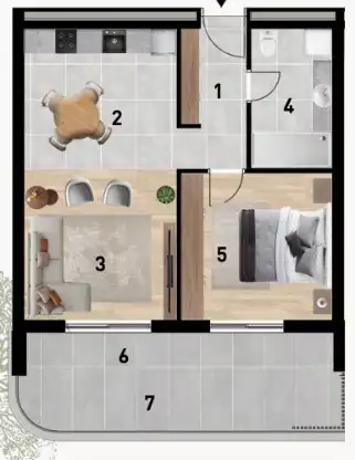 Zadar, Červené domy - Luxusní dvoupokojový byt 63 m2 novostavba