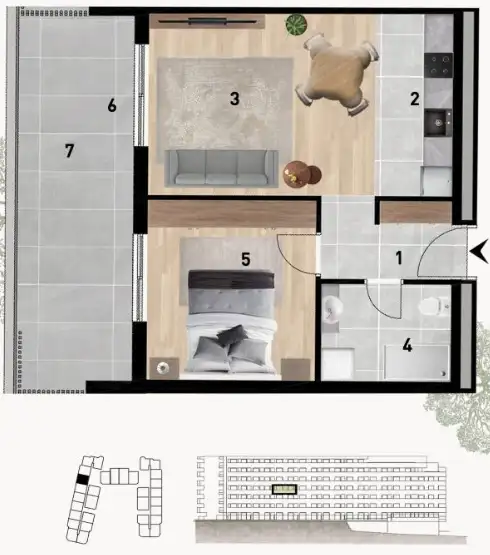 Zadar, Červené domy - Luxusní dvoupokojový byt 57 m2 novostavba