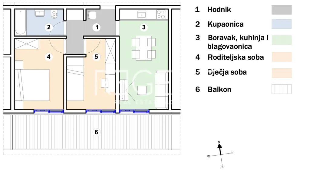 Split, Kila - Dvoupokojový byt s balkonem 57 m2 NOVÁ VÝSTAVBA