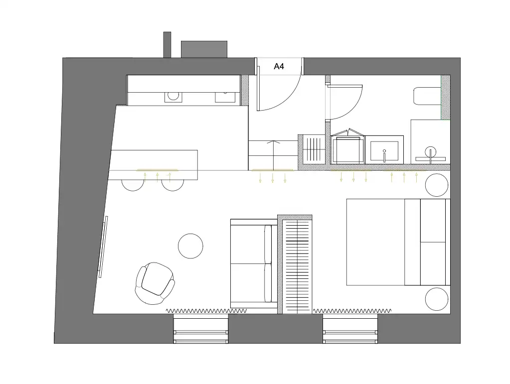 Stan 33 m² za najam — prvi najam, Centar