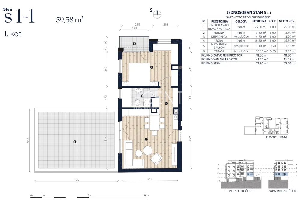 Záhřeb, Črnomerec - Moderní dvoupokojový byt 59 m2, novostavba