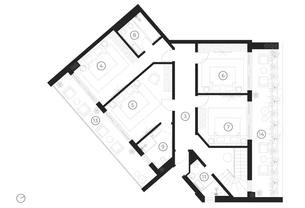 Istra, Umag - Green Tower Hotel & Residence peterosobni apartman