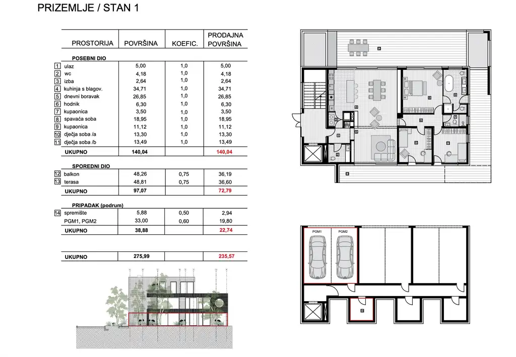 Zagreb, Gornji Bukovac – Fünfzimmerwohnung mit Terrasse