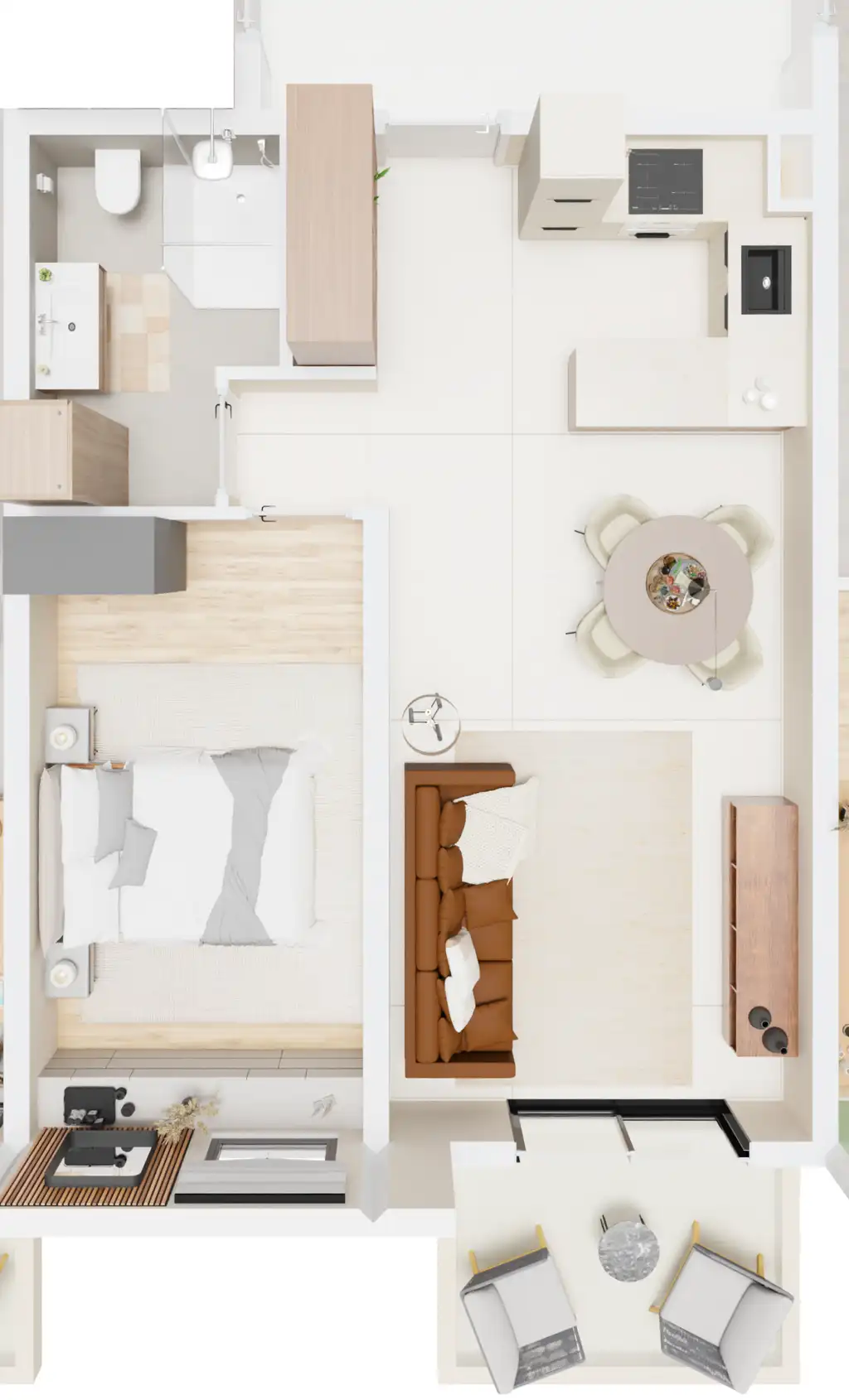 Vabriga – mieszkanie dwupokojowe z tarasem