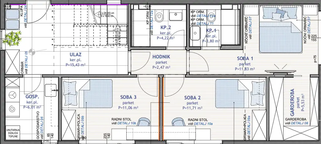 Zagreb, Pantovčak – Luksuzni četverosoban penthouse 131m2 najam