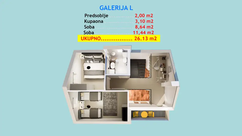 Makarska, Zelenka - Dwupoziomowy penthouse w nowym budynku z garażem