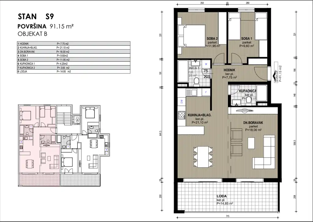 Makarska, Blato - Penthouse u novogradnji blizu mora