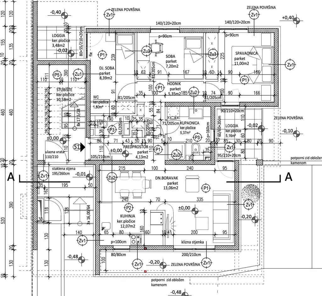 Split, Podstrana - Three-room apartment with a garden